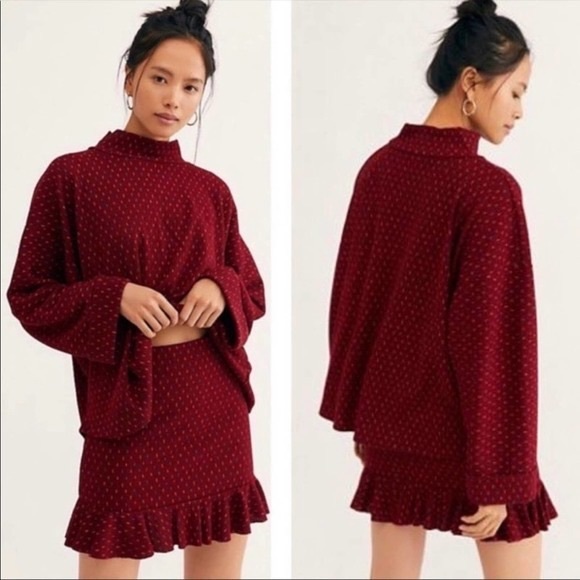 Free People Set the Mood marion skirt and sweater set, Small - Picture 1 of 11
